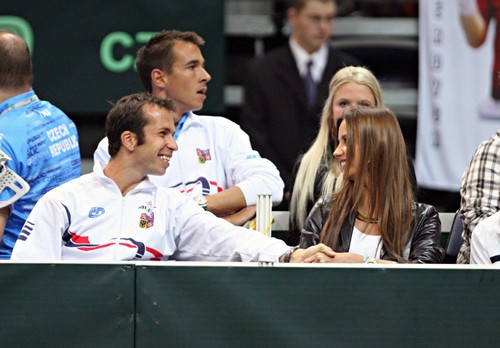  Radek Stepanek and Ester Satorova smile..