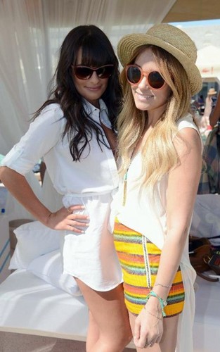  Lea Michele and Lauren Conrad at the LACOSTE L!VE desert pool party in celebration of Coachella