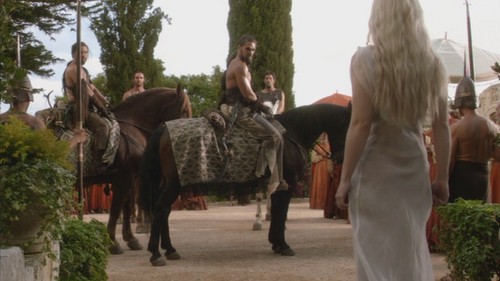  Daenerys and Drogo with Dothraki