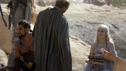 Daenerys and Jorah with Drogo
