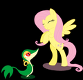 Fluttershy and Snivy~<3 - my-little-pony-friendship-is-magic fan art