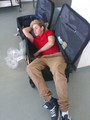 Niall sleeping in a suitcase - one-direction photo