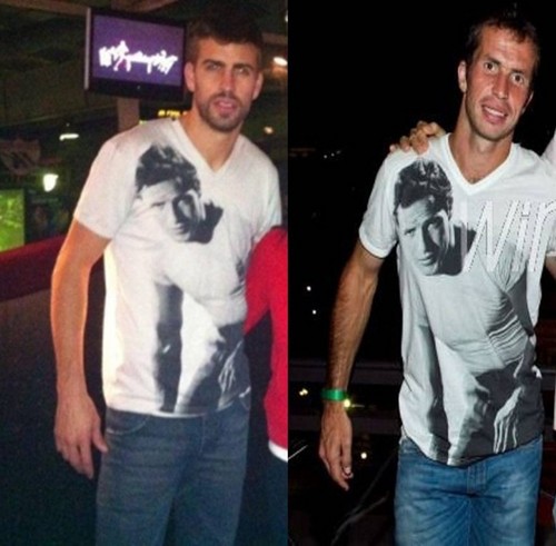 Piqué had the same shirt as Stepanek had previously !