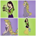 Princesses (Punz + Mulan) - disney-princess fan art