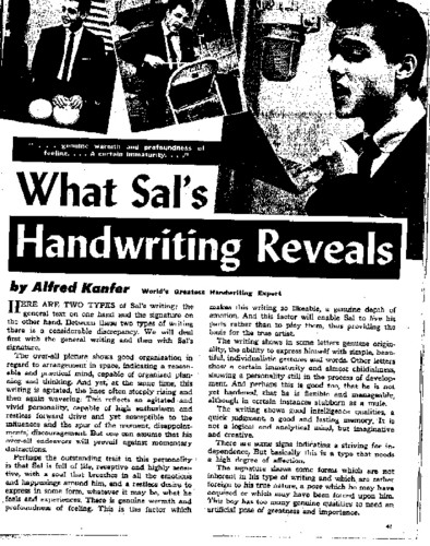 What Sal's Handwriting Reveals 