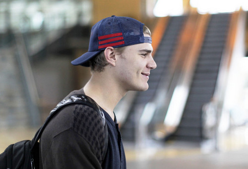 Chris Zylka Catching A Flight At Vancouver Airport