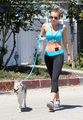 Strolling with her dog Floyd in Los Angeles [16th April] - miley-cyrus photo