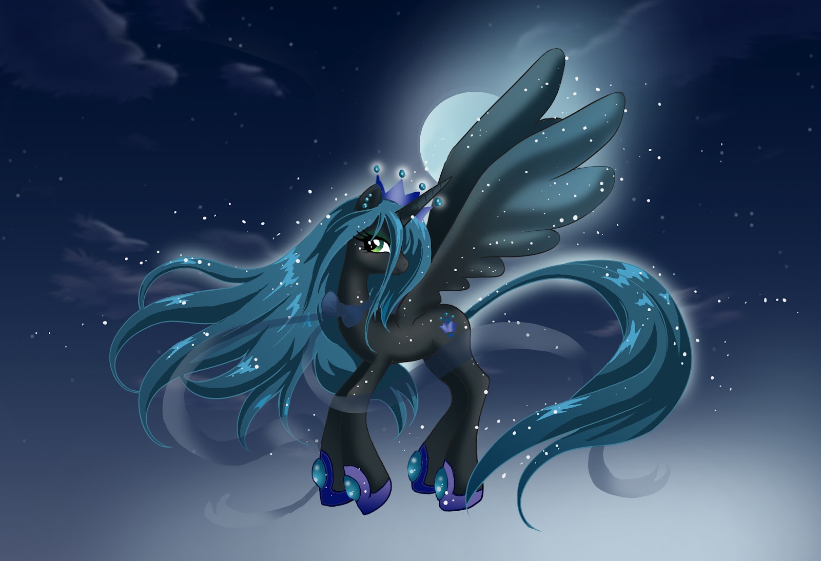 Blue-haired human alicorn - wide 2