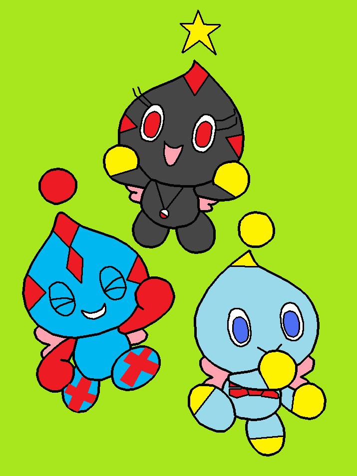 Darkness the chao call her sally, Fire the chao and cheese