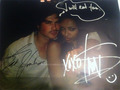 Kat drew moustache on Ian when she signed the pic and Ian wrote the bit on top when he signed it - the-vampire-diaries photo