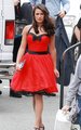 Lea on set of Glee filming Nationals - lea-michele photo