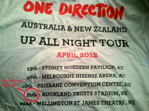  The Typo on my 1D shirt!!!!!!