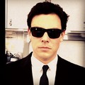 Cory as one of the Men in Black - glee photo