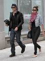 Ian & Nina leaving the Trump Soho Hotel in New York (May 8, 2012) - ian-somerhalder-and-nina-dobrev photo