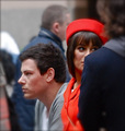 Lea and Cory filming in NYC - glee photo