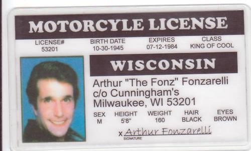 Motorcycle License - Arthur Fonzarelli Photo (30795496) - Fanpop