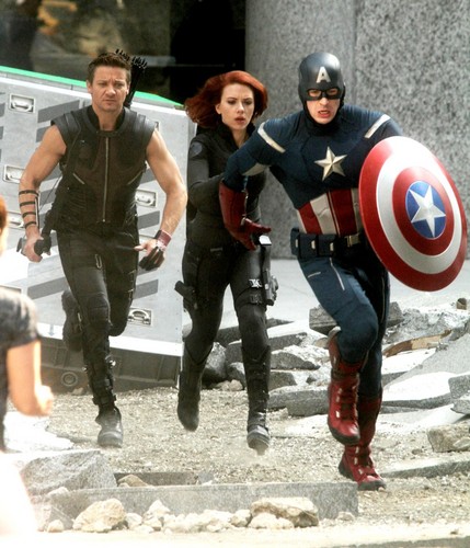  On set: The Avengers