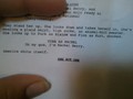 Piece of script from Props - glee photo