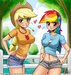 Rainbow and applejack human - my-little-pony-friendship-is-magic icon