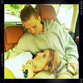 Vanessa and Heather in car after getting lunch - glee photo