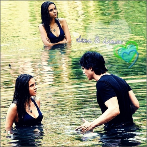  Damon and Elena -Funny river scene