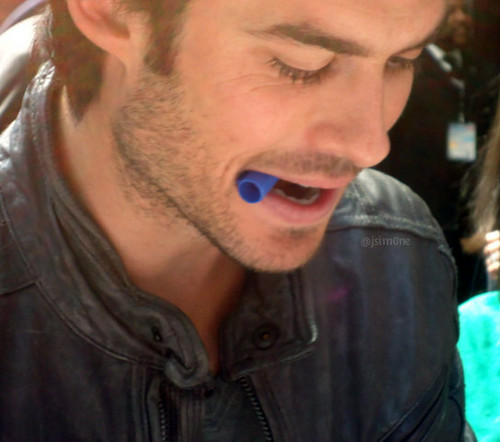Ian in the CW Upfronts - Signing Autographs