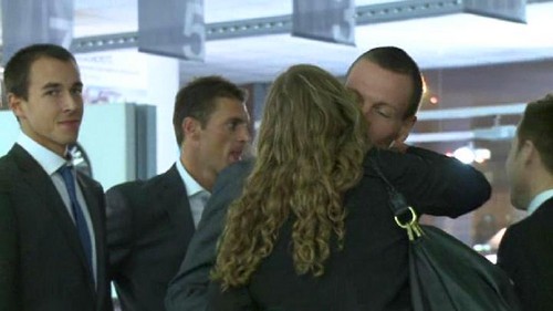 Kvitova and Berdych kiss 2012