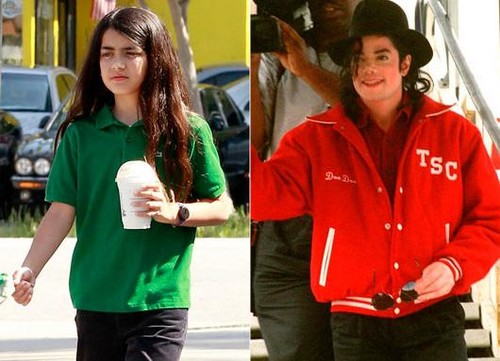  Spitting afbeeldingen Blanket and his father Michael Jackson