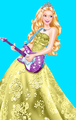 Tori in yellow dress and silver accessories - barbie-movies fan art