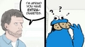 Cookie Monster and his unfortunate illness as diagnosed by Dr. House - random photo