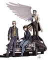 Dean, Sam, Castiel - supernatural fan art
