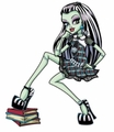 Frankie Stein with books - monster-high photo