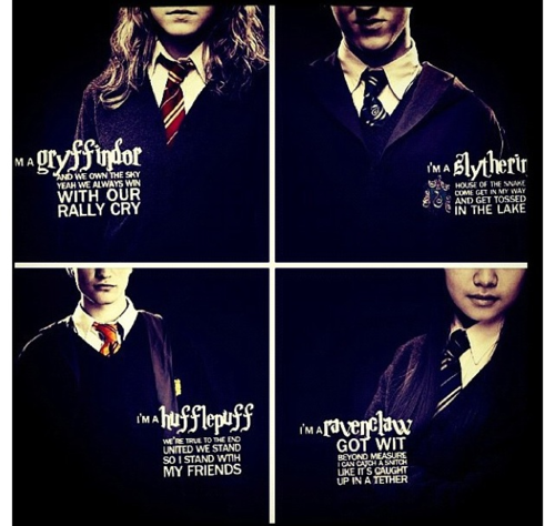 Gryffindor, Slytherin, Ravenclaw, Hufflepuff