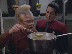  Chakotay does not approve Neelix's cooking