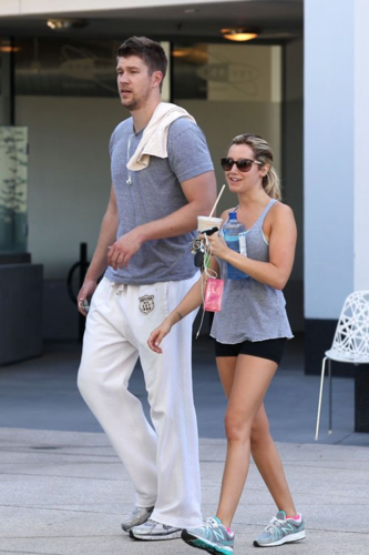 Ashley - Leaving the Equinox gym with Scott in West Hollywood - June 17, 2012
