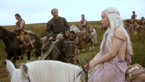 Dany with Jorah and Dothraki