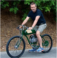 Hugh Laurie on hybrid bike Derringer - hugh-laurie photo