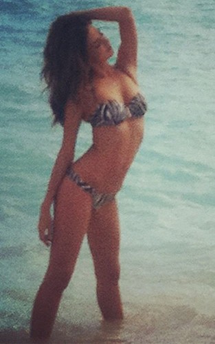  Miranda took to Twitter to share two bikini shots of herself