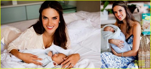 Alessandra has debuted the first photos of her newborn son Noah 