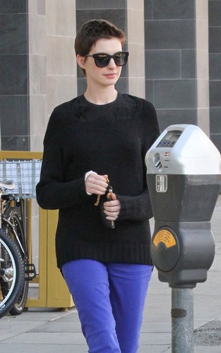 Anne Hathaway leaving BIbigo Korean BBQ in Beverly Hills, California (June 20).