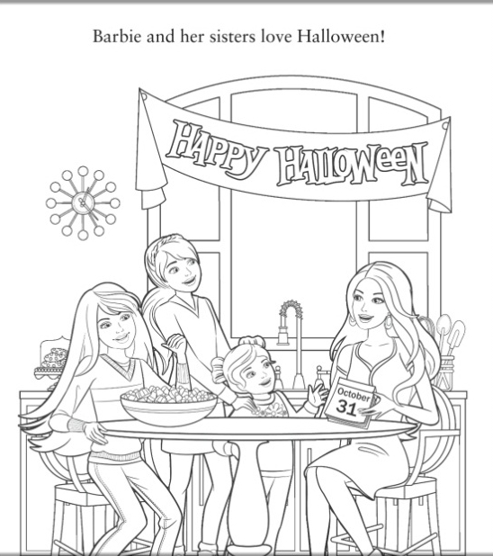 barbie halloween coloring pages - photo #13