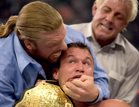 Evolution turns on Randy Orton, WWE Raw, 2004