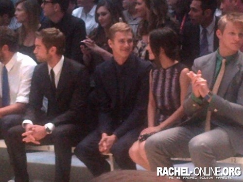 Rachel at the Versace catwalk during the Milan Men's Fashion show {23/06/12}