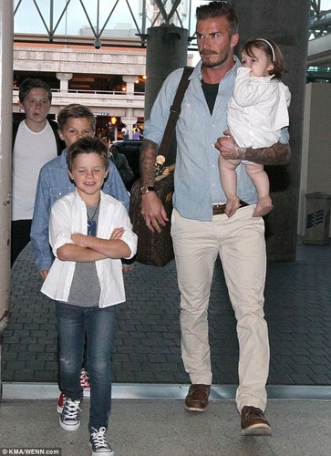 July 5th - LA - The Beckhams at LAX airport