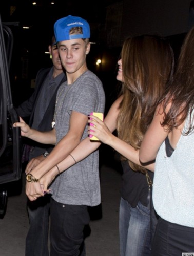 Justin and Selena, yesterday