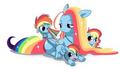 Rainbow Dash's mom and sisters and herself - my-little-pony-friendship-is-magic photo