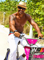 Shemar Moore On His Bike In Miami - shemar-moore photo