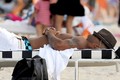 Shemar Moore takes a nap on the beach in Miami - shemar-moore photo