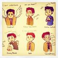 The many faces of Castiel - supernatural fan art