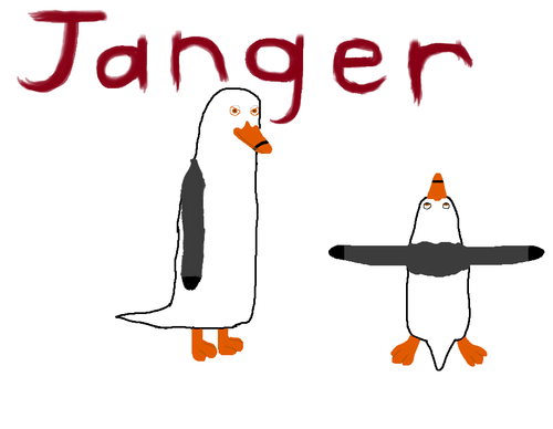 A hint of what Janger will look like as a penguin.